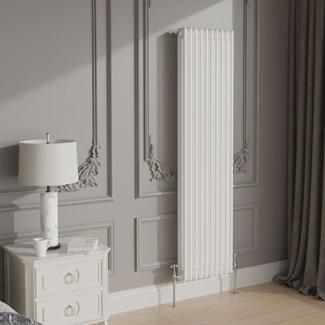 Traditional Cast Iron Style Radiator 1800x472mm Vertical 3 Column White (1/3)
