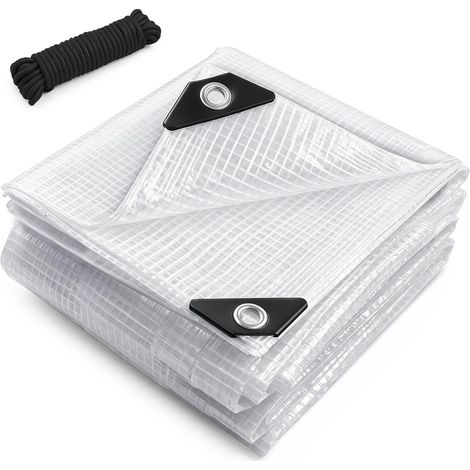 2x4m Bâche Transparente avec œillets, 130 g/m² Bâche de Protection en Polyéthylène, Résistance Anti-UV, Imperméable, pour Jardin, Serre, Poulailler, Camion (1/5)