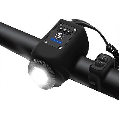 Fahrradhupe mit Flutlicht und Laderücklicht, schwarz (1/5)