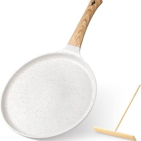 Una padella antiaderente da 20 cm, adatta per preparare crêpes, omelette, tortillas, pane naan, ecc., e compatibile con i piani cottura a induzione. (1/5)