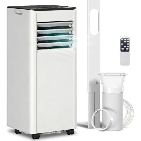 Climatiseur Portable 7000 BTU 4 en 1 – Refroidissement, Déshumidificateur, Ventilateur, Minuterie 24H, Jusqu’à 26 m², Blanc (1/5)