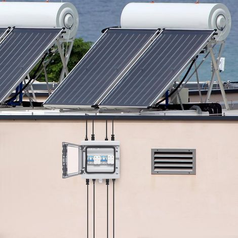 Überspannungsschutz Combiner Box Leistungsschalter Solarmodule 25A 2 in 2 out 1000V für PV Anlage Photovoltaik IP65 DC Mehrere Schutzfunktionen (1/5)