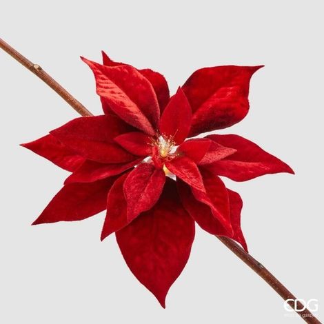 Stella di Natale in velluto rosso con clip, diametro di 23 cm