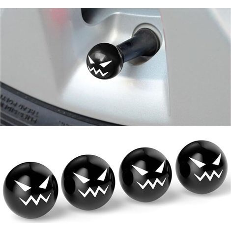 4 Pièces Bouchons Valve Bouchons Poussière pour Voiture, Capuchons Valve Cuivre Pneus Roues, Bouchon Valve Pneu Voiture, Valves De Voiture Accessoire Pneu Couvre-Valve(Bully Noir) (1/5)