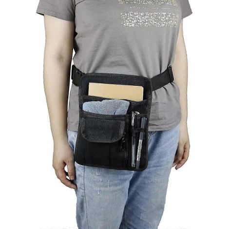 Sacoche de tablier pour 25-26 outils, sacoche de ceinture pour serveur/serveuse, avec boucle de ceinture réglable, tablier de travail, pour la restauration, le jardinage, les artisans, etc. (1/4)