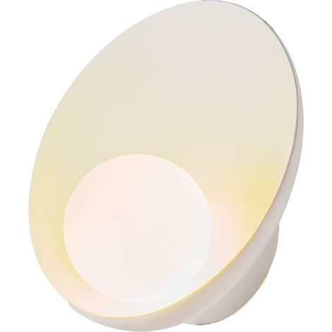 Applique Murale Mid-Century en Résine Blanche avec Boule Verre H26 cm (1/5)
