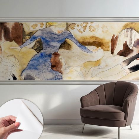 Fototapete Selbstklebend - Büro Wandgestaltung - Wanddekoration Wohnzimmer Weibliche Ruhe 250x104 cm (1/5)