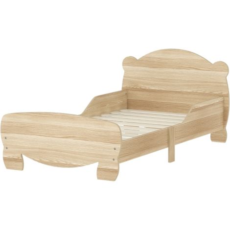 Lit cabane 70x140 cm - Lit enfant avec barrières de sécurité - En bois - Sans matelas