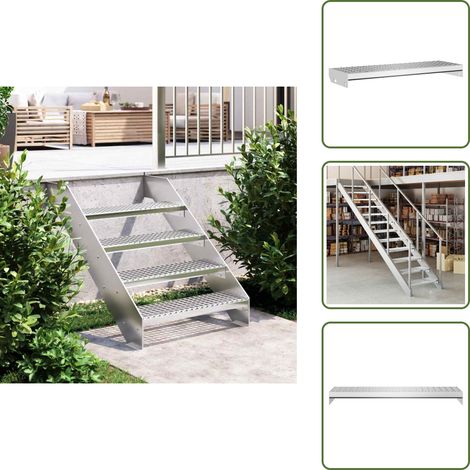 The Living Store Gitterroststufe 70x24x7 cm Verzinkter Stahl - Anti-Rutsch (1/5)