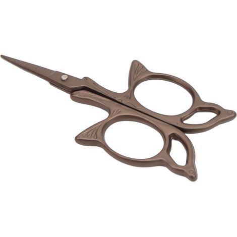 Ciseaux papillon style européen vintage en bronze et acier inoxydable, mini ciseaux à broder papillon exquis (1/5)