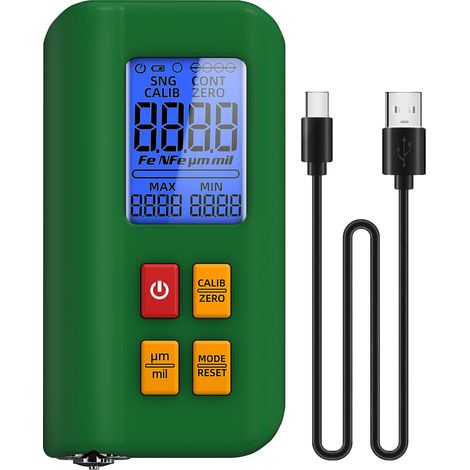 BSIDE Mini Testeur d'Épaisseur de Peinture Automobile Grand Écran Triple Affichage 0-1500µm Fe/NFe Détection/Calibrage Automatique Jauge Épaisseur Professionnel avec Batterie Rechargeable et Housse (1/5)