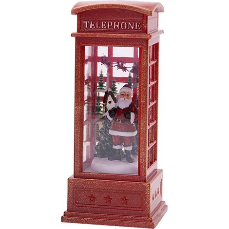 Lanterne Lumineuse Neige de Noël - Boîte Téléphonique Décorative pour Salon, Bureau ou Table de Fête