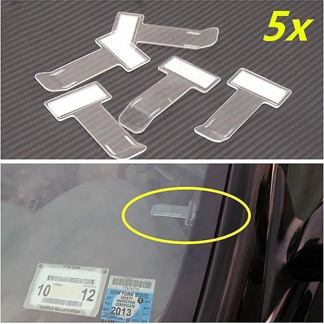 5 Pcs Support De Ticket De Voiture,support De Ticket De Facture En Plastique Transparent,support De Ticket De Parking,accessoires De Voiture (1/4)