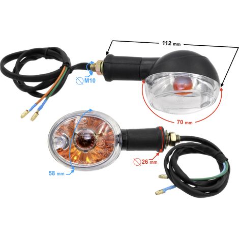 Vordere Blinker (Satz) für Fighter 1 Moped - weiß (1/3)