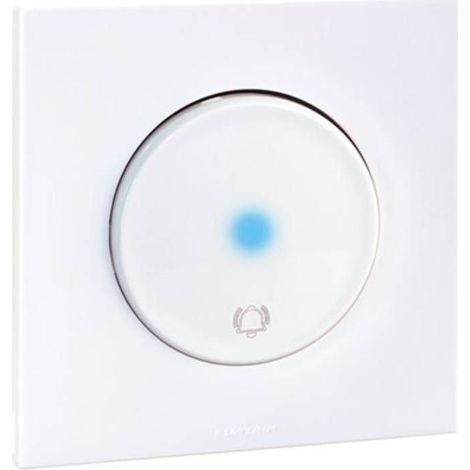 Bouton poussoir carillon à voyant complet avec griffes et plaque - SQUARE EASY blanc - Eur'Ohm