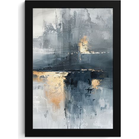 Framed Poster Art - Gray - Gold - Abstract 20x30 cm (1/5)