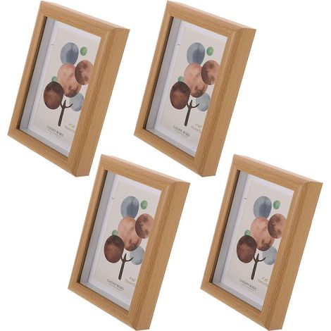 Ensemble de 4 cadres photo en bois compatibles avec la décoration intérieure (1/5)
