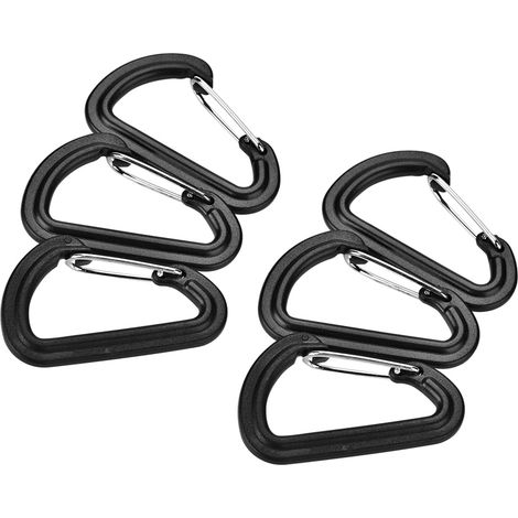 Lot de 20 mousquetons en plastique avec boucle de verrouillage pour l'escalade, la randonnée et les sports de plein air (1/5)