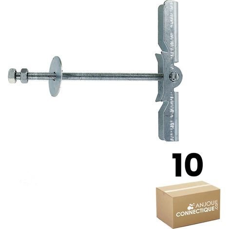 Boîte de 10 tiges filetées de suspension Ø5 - Longueur bascule 50 mm - Parois maxi 75 mm - Ram
