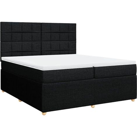 Maison Exclusive - Giroletto a Molle con Materasso Nero 200x200 cm in Tessuto (1/5)