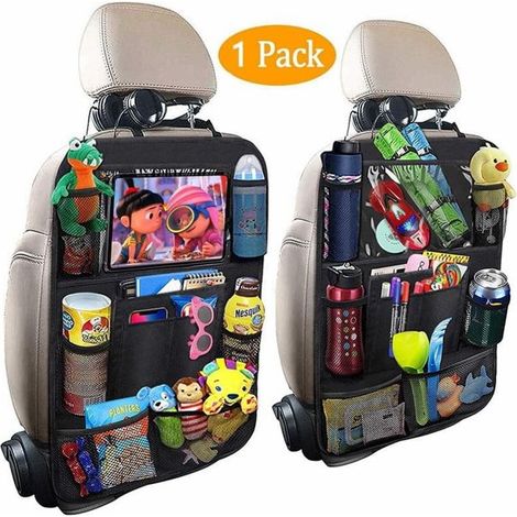 Organisateur de Siège Auto - 61 x 41 cm - Multi-Poches avec Poche Tablette Transparente - Polyester 600D Imperméable - 1 Pièce (1/5)