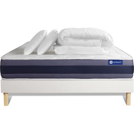 Pack Colchón blanco espuma viscoelástica 140 x 200