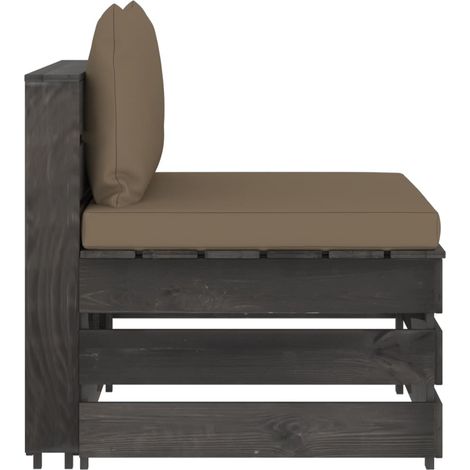 Maison Exclusive - Modulares Mittelsofa mit Kissen Grau Imprägnie (1/5)