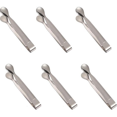 Ensemble de 6 pinces à pâtisserie, pinces de cuisine en acier inoxydable, pinces à salade, pinces de service, pinces à sucre en acier inoxydable, pour mariages, bars, buffets et barbecues. (1/5)
