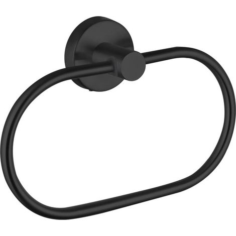 Handtuchring fürs Badezimmer, Wandhandtuchstange, ovaler Handtuchhalter, schwarz (1/5)