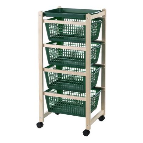 CARRELLO SALVASPAZIO 4 CESTI 36X30X82CM NATURALE