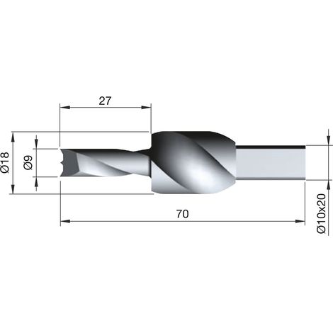 ITALIANA FERRAMENTA HSS Stufenbohrer Tris 18/19 mm (1/3)