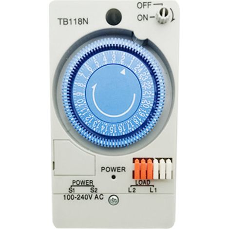 Minuterie industrielle TB118N à microprocesseur avec batterie intégrée, interrupteur programmable de contrôleur temporisé pour usage professionnel, pile interne incluse (1/5)