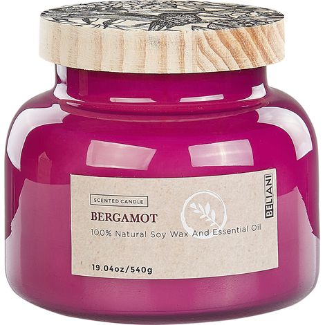 Vela perfumada 100% cera de soja mecha de algodón vidrio fragancia fresca bergamota Delight Bliss