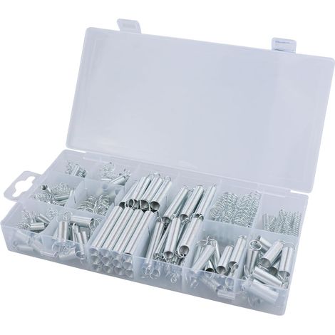 Surtido 200 Muelles Variados de Compresión y Extensión, Ideal para reparaciones, bricolaje, mecánica y uso industrial. (1/2)
