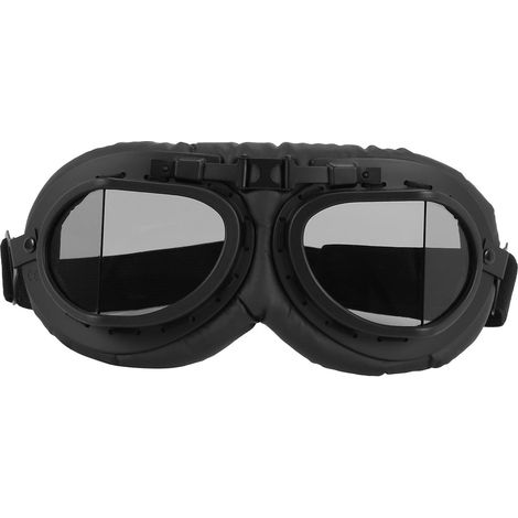 Casque de moto gris rétro, lunettes de pilote, lunettes de pilote de jet vintage de la Seconde Guerre mondiale, lunettes de pilote de moto/scooter (1/5)