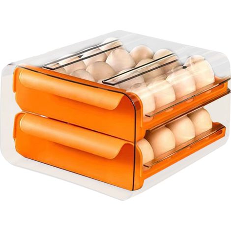 Boîte à Œufs Réfrigérateur Transparente Grande Capacité avec Poignée, Double Couche Épaisse Sans Toxines (1/2)