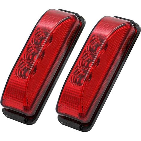 Feu de Gabarit Latéral étanche, 2 pièces LED Voyant de Feu de Balisage Latéral 12 V, Auto Feux Latéraux pour Camionnette Camion Caravane Voiture Bus(Rouge) (1/5)