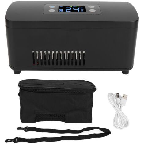 Boîte réfrigérée portable pour l'insuline - Mini réfrigérateur de pharmacie électrique, polyvalent et pratique (1/5)