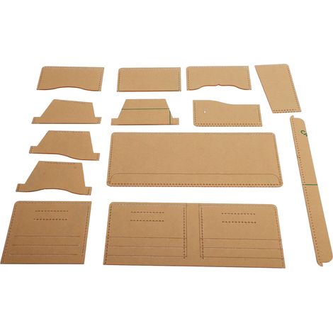 Lot de 13 Gabarits de Portefeuille en Acrylique Transparent, Pochoir Cuir pour Couture DIY, Gabarit de Maroquinerie pour Quilting et Sewing (1/5)
