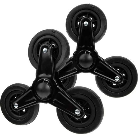 2X Roues de Chariot de Courses Pliables, Pièces de Réparation, Roues D'escalier de Chariot Utilitaire (1/5)