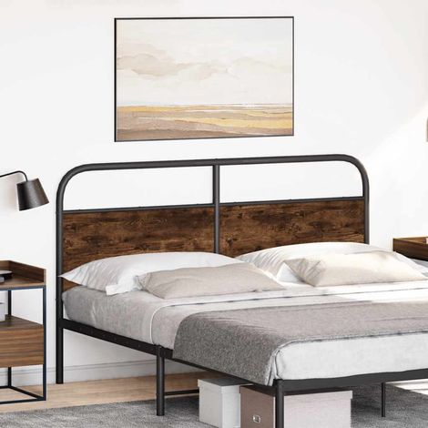 Maison Exclusive - Testiera di Ricambio Rovere Fumo 150 cm in Acciaio e Legno Multistrato (1/5)