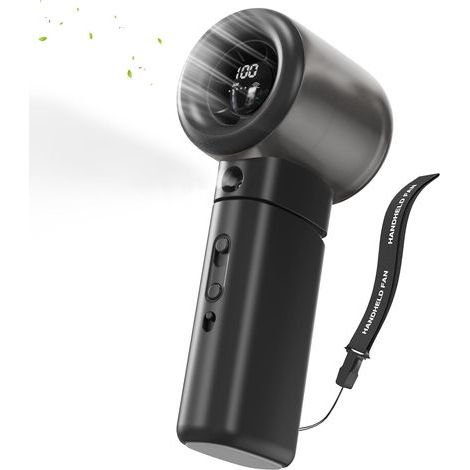 Handventilator mit Wassersprühfunktion – Mini-Ventilator mit 1–100 Geschwindigkeitsstufen, LED-Anzeige, 2 Sprühmodi, 45-ml-Wassertank, 5000-mAh-USB-Akku, ideal für Make-up, Reisen, Strand, Büro und al (1/5)