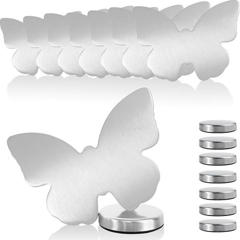 8 Pièces Poids de Nappe Magnétique, Poids Nappe en Acier Inoxydable Très Résistant, Pinces pour Nappe de Table Exterieur pour Camping Mariage Jardin Pique Nique (Papillon) (1/5)