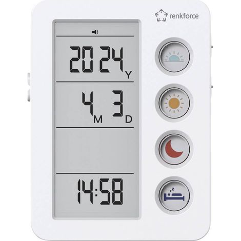 Renkforce RF-4883628 Sveglia Bianco Promemoria farmaci (1/5)