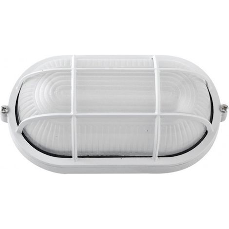 Lampada da parete ext.ovale in alluminio apus large 1xe27 white 11,5x27,5x15,5 cm ip44