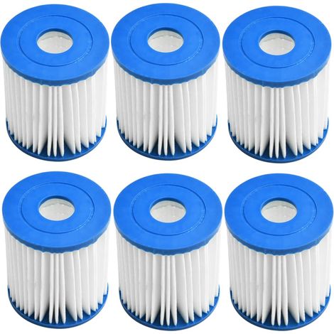 Lot de 6 filtres de rechange pour piscine 28601/28602 pour ensemble Type H 29007E - Pour piscines hors sol (1/5)