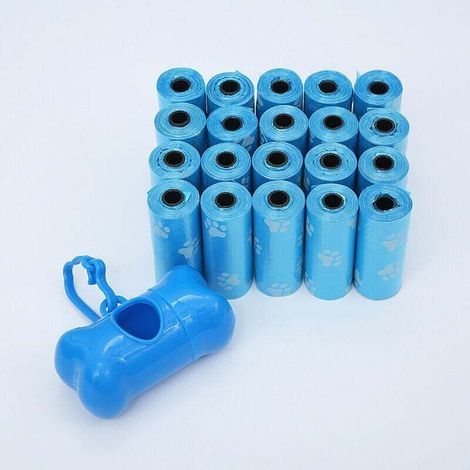 pair 20 rouleaux de sacs poubelles pour animaux de compagnie avec bac à litière, sac à litière imprimé pour chien, sac à litière pour chat, sac à crottes de chien