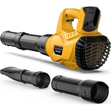 Souffleur électrique sans Fil Compatible avec Batterie Dewalt 20 V 300 km/h Vitesse de l'air Ventilateur sans Fil 6 Niveaux de Vitesse Souffleur à Feuilles, Portable pour Cour Pelouse Jardin (Jaune) (1/5)