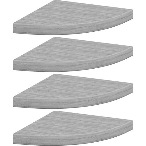 Maison Exclusive - Eck-Schweberegale 4 Stk. Betongrau 35x35x3,8 c