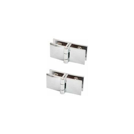 2 PCS 180 degrs clip de porte en verre charnire sans verre de perage charnire en verre pour paisseur de verre 5mm - 8mm (1/4)